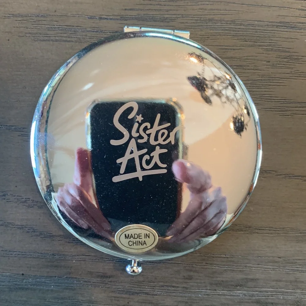 Sister Act Fabulous Mirror Compact with Red Rhinestones